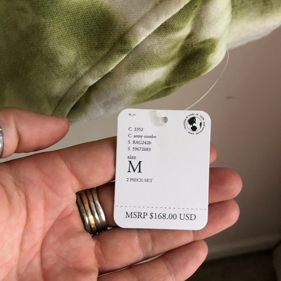 NWT Free People Kelly Washed Set Army Combo Medium - Picture 8 of 12